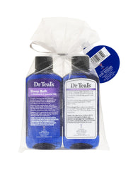Dr Teal's Melatonin Sleep Bath foaming bottle ready for bedtime relaxation