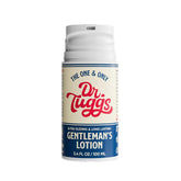Dr. Tuggs Gentleman’s Lotion bottle pour demonstrates long-lasting glide for solo use.