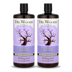 Dr. Woods Lavender Castile Soap bottle for soothing, hydrating cleanse.