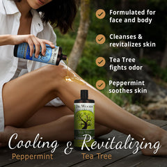 Dr. Woods liquid castile soap lather closeup shows moisturizing base.