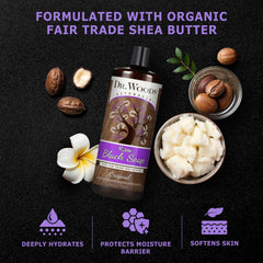 Dr. Woods Organic shea butter closeup highlighting nutrient-rich skin nourishment.