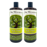 Dr. Woods Tea Tree Castile Soap bottle front view for everyday cleansing.