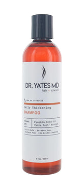 Dr. Yates MD Hair + Science thickening shampoo bottle boosts volume and cleansing.