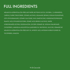 Close-up of skin with Tea Tree Purifine Cream showing balanced oil and moisture