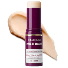 DreamCatching Calcium Multi Balm Stick on the face offers lightweight hydration.