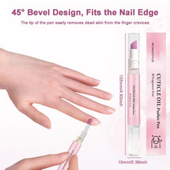 DreamCatching nail care pen in action shows portable, travel-friendly cuticle care.