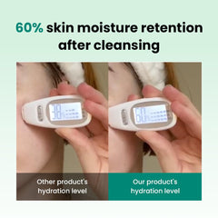 Applying Dr.G pH Cleansing Gel Foam on the face during routine
