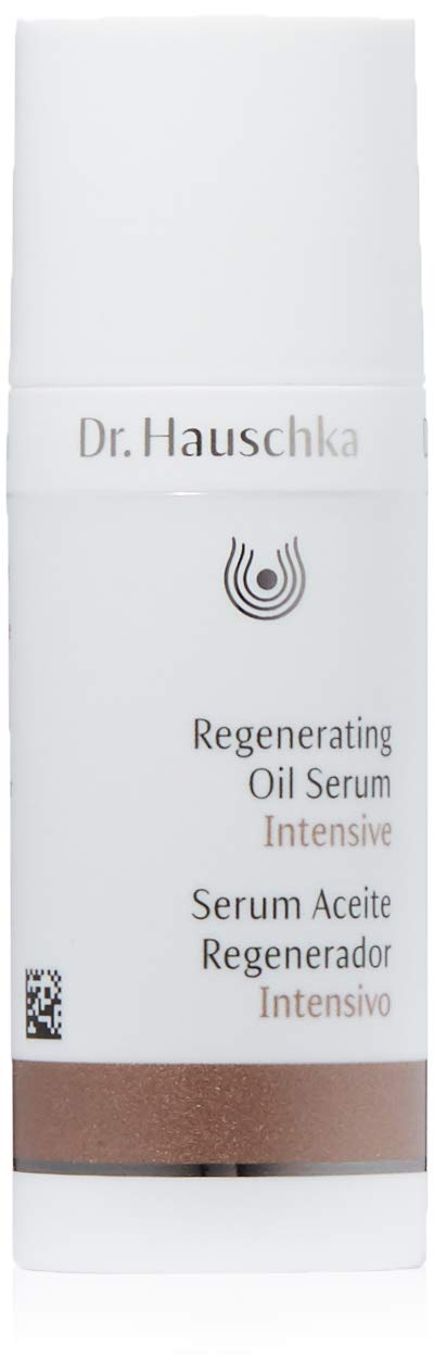 Dr. Hauschka Regenerating Oil Serum Intensive bottle nourishes dry skin.