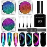 DRMODE cat eye powder collection 01 delivers dual cat eye and mirror effects for chic nails.