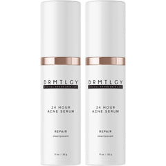DRMTLGY acne spot treatment bottle targets blemishes for quick relief.