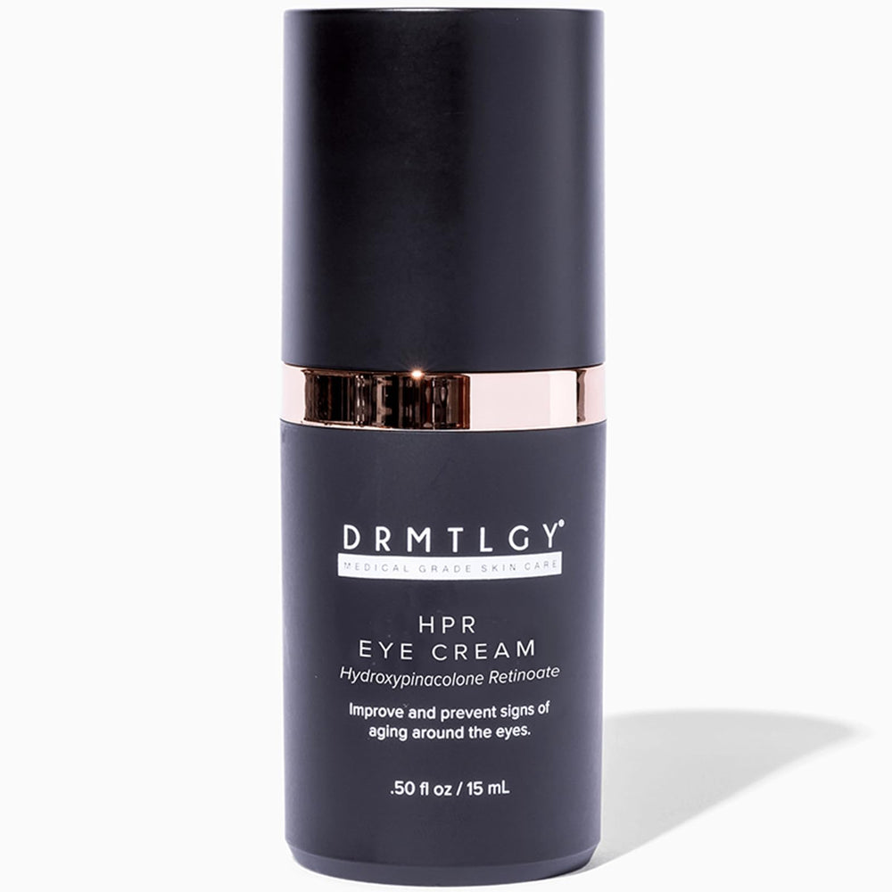 DRMTLGY HPR Eye Cream packaging pump for easy daily application.