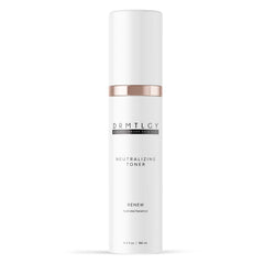 DRMTLGY neutralizing toner bottle pouring to prep skin for hydration
