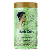DR.MUD Dead Sea Salt bath soak bottle pouring mineral-rich crystals for a spa-like experience.