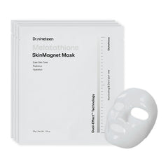 Dr.nineteen Melatathione Hydrogel Mask packshot showing radiant skin