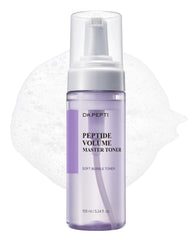 DR.PEPTI Volume Master Toner bottle promotes even absorption for refreshed skin.