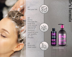 Hair after use showing increased fullness with Dr's Formula