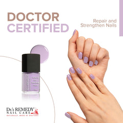 Dr.’s Remedy polish brush applying Lilac shade for smooth coverage and quick-dry results.