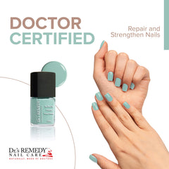 Dr.'s Remedy Enriched Nail Polish brush close-up highlights smooth application.