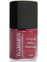 Dr.'s Remedy Enriched Nail Polish Cheerful Cherry bottle shows vibrant color and long wear.