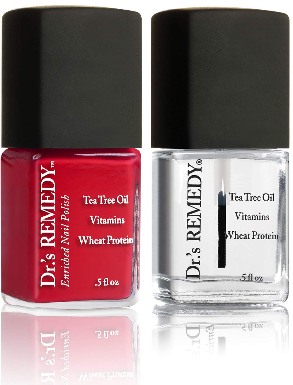 Dr.'s Remedy Enriched Nail Polish Clarity Coral bottle front showing vibrant color and brand name