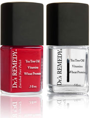 Dr.'s Remedy Enriched Nail Polish Clarity Coral bottle front showing vibrant color and brand name