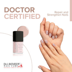 Dr.’s Remedy pink polish brush in action for smooth, long-wear application