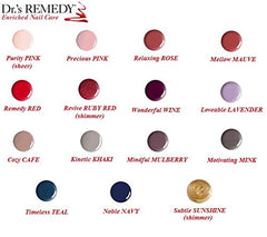 Dr.’s Remedy Precious Pink brush applying polish for quick-dry finish.
