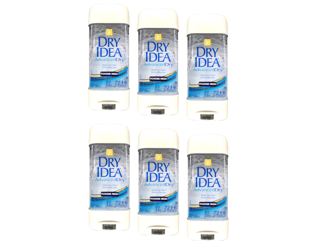 Dry Idea Advanced Clear Gel deodorant bottle offers long-lasting odor protection.