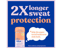 Dry Idea Advanced Dry Unscented label emphasizes product details and sensitive-skin friendly formula.