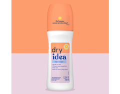 Dry Idea Fresh Linen roll-on in use for a clean, smooth application.