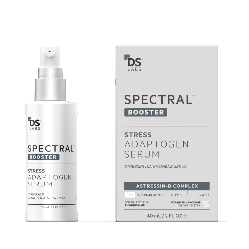 DS Labs Spectral Booster bottle on a clean surface for daily scalp refresh.