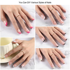 Dsixnails 150-piece nail tips set with 15 sizes for precise DIY fitting