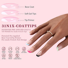 Dsixnails 3in1 system with primer, soft gel, and matte coat for simple application