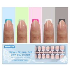 Dsixnails short square French tip press-on nails for a fast at-home manicure
