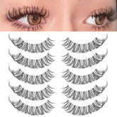 DSLONG cat eye lashes with invisible band for a seamless natural look.