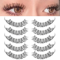 DSLONG cat eye lashes with invisible band for a seamless natural look.