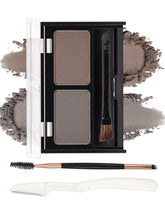 DuaTana eyebrow powder palette taupe-brown swatches for natural fill and shaping.