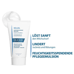 Ducray Kelual Emulsion texture close-up reveals lightweight hydration.