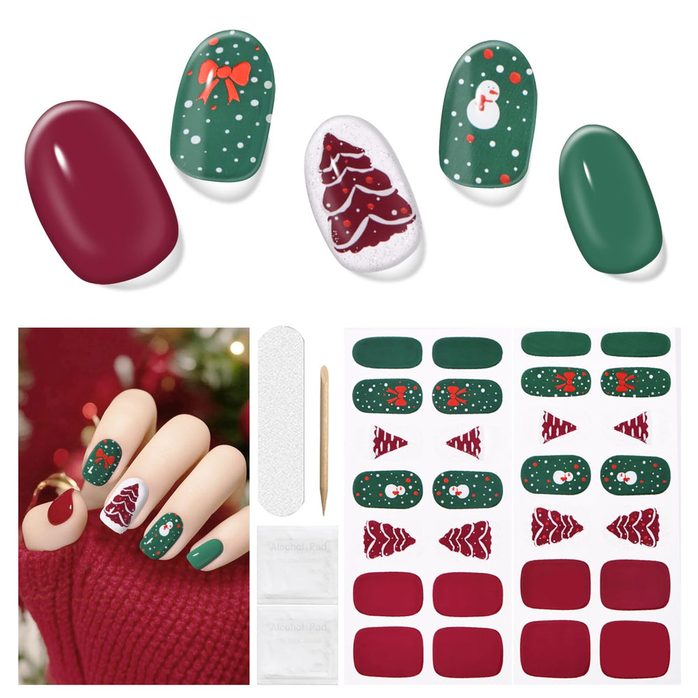 DUKASOU Christmas gel nail strips pack suitable for festive manicures