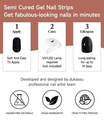 DUKASOU Dancing Queen real gel nail strips deliver flexible adhesion and smooth color