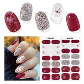DUKASOU gel nail strips with Christmas snowflake design for festive at-home manicures.