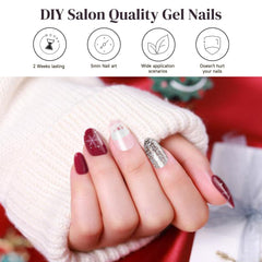 DUKASOU snowflake design gel strips offer flexible wear and adhesion.