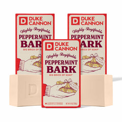 Duke Cannon Big Brick Peppermint Bark soap bar, long-lasting gift-ready.