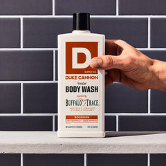 Duke Cannon Bourbon Body Wash lather demonstrates dense texture ideal for tough grime