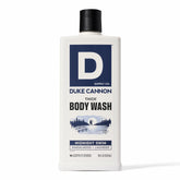 Duke Cannon Midnight Swim bottle pour showing thick, premium body wash.