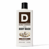Duke Cannon Palomino thick body wash pour reveals rich lather for deep cleansing.