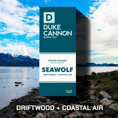 Seawolf bottle close-up showing minimalist glass design