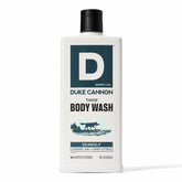 Duke Cannon Seawolf thick bottle closeup shows 3x thicker formula for lasting lather
