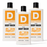 Duke Cannon THICK Bay Rum body wash bottle offers a rich, long-lasting cleanse.