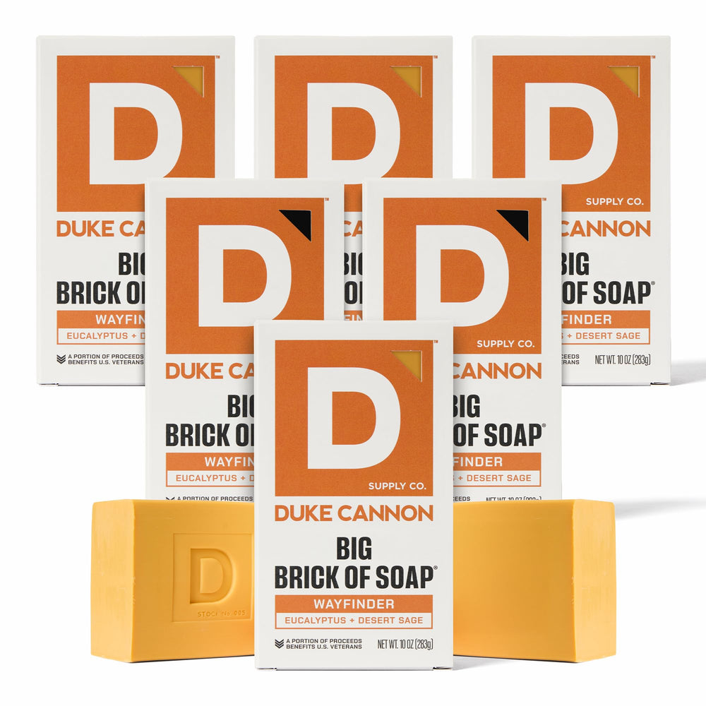 Duke Cannon Wayfinder bar soap bundle 10oz close-up shows large rugged bars for daily refreshing cleanse